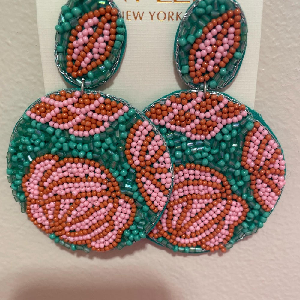 🌟JUST IN!💥 A Rose For You Mint and Pink Beaded Earrings